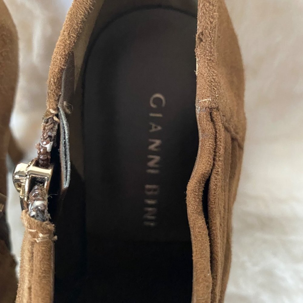 Gianni Bini Brown Suade Heel Booties Sz 7M - Picture 2 of 9